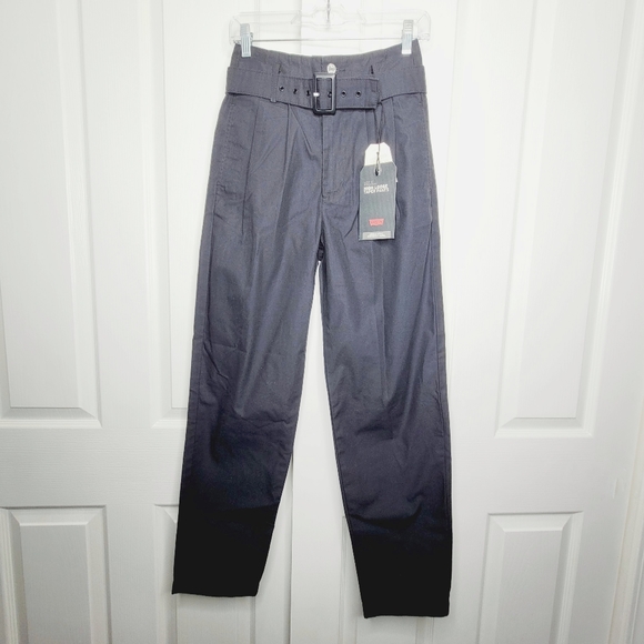 Levi’s TAILORED HIGH LOOSE TAPER WOMEN'S PANTS Black 24 - Picture 2 of 10